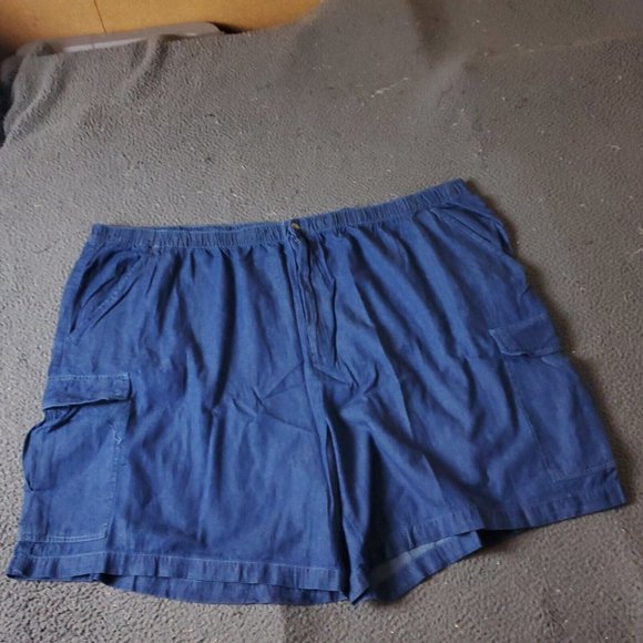 King Size Jean Shorts Mens Big Tall 5XL Blue Cotton Cargo